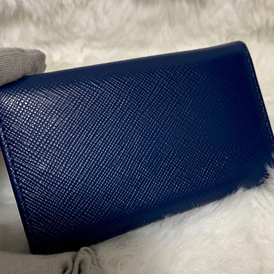 ちょこたん様PRADA プラダ　サフィアーノレザー　5連キーケース ネイビー