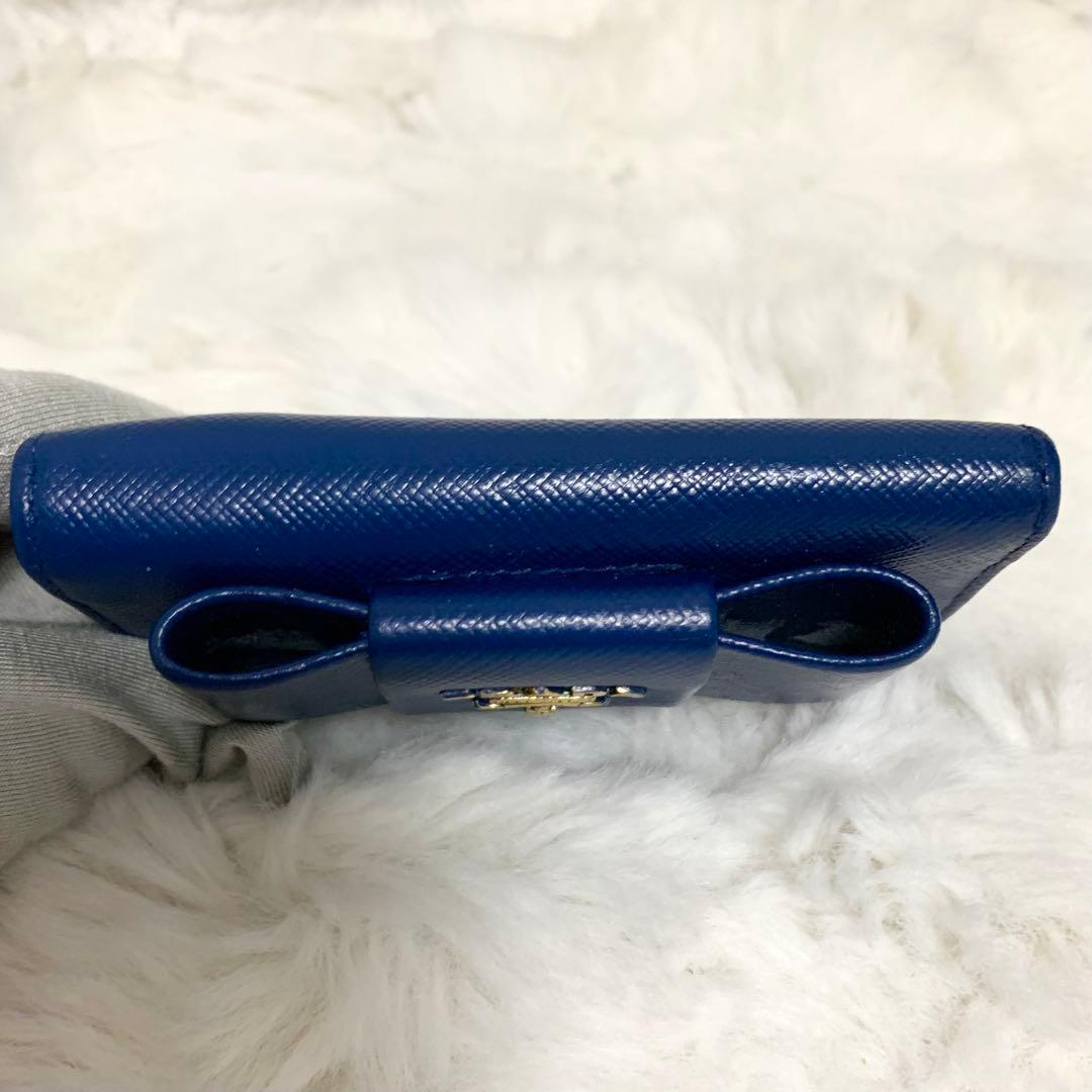 ちょこたん様PRADA プラダ　サフィアーノレザー　5連キーケース ネイビー