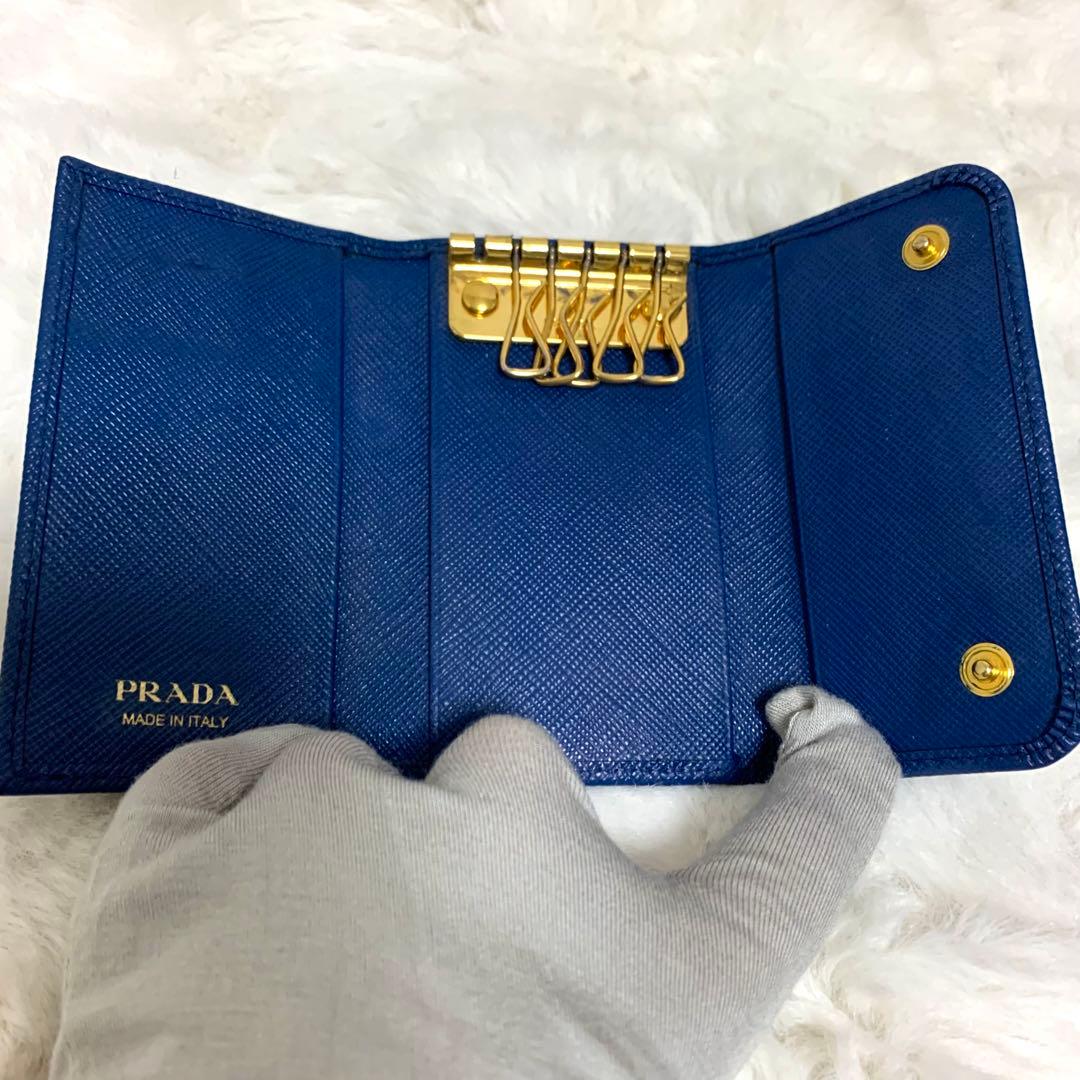 ちょこたん様PRADA プラダ　サフィアーノレザー　5連キーケース ネイビー