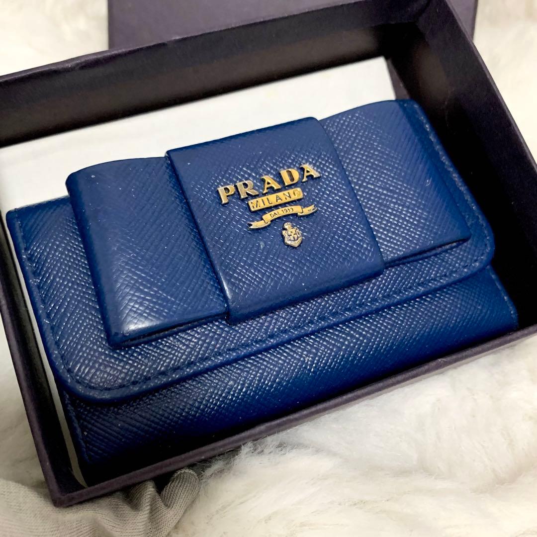 ちょこたん様PRADA プラダ　サフィアーノレザー　5連キーケース ネイビー