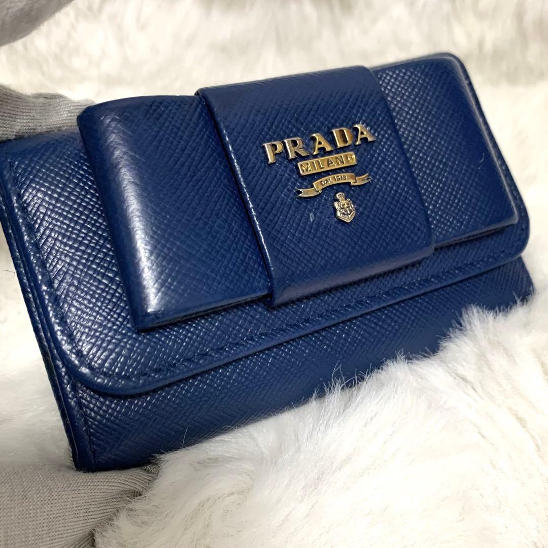 ちょこたん様PRADA プラダ　サフィアーノレザー　5連キーケース ネイビー