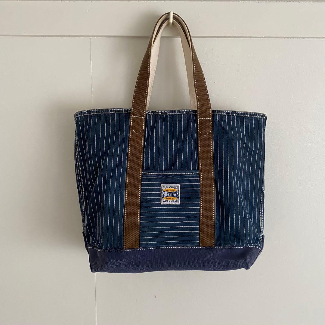 Pherrow's キャンバス トート バッグ ヒッコリー