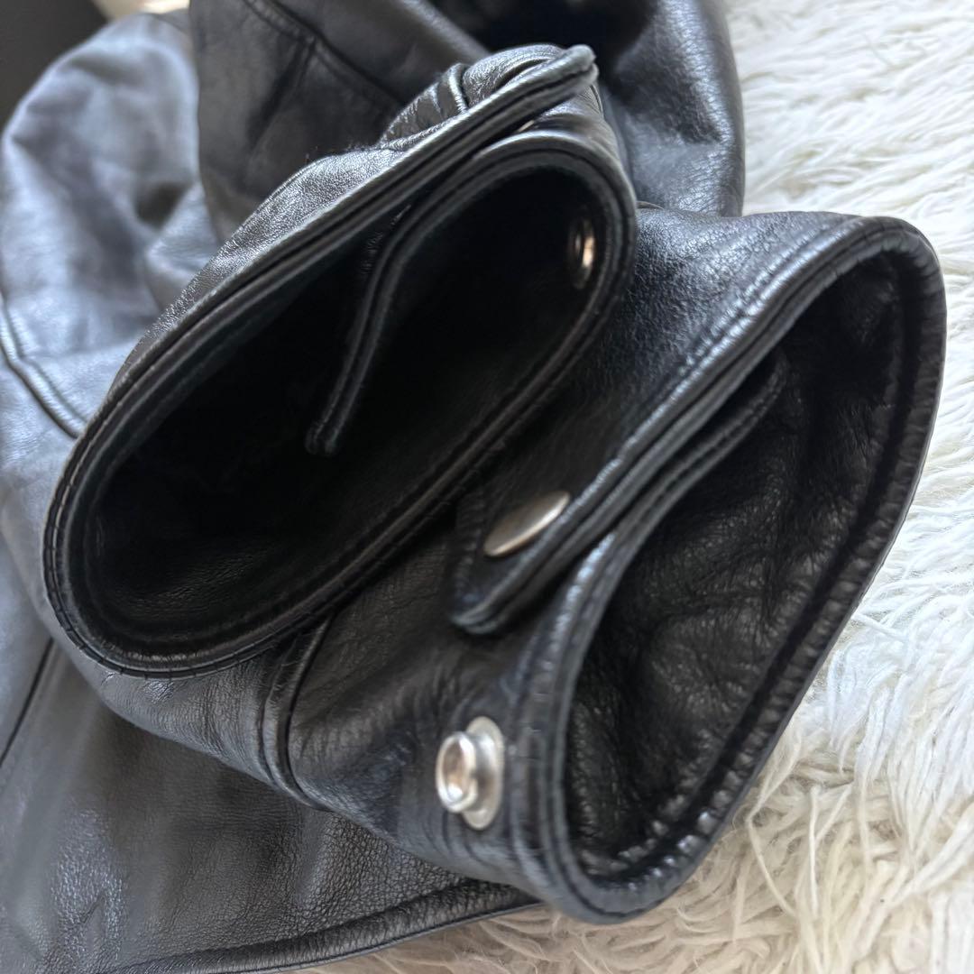 希少 XL FREEDOM レザージャケット 本革 カウレザー 牛革 黒 バイク