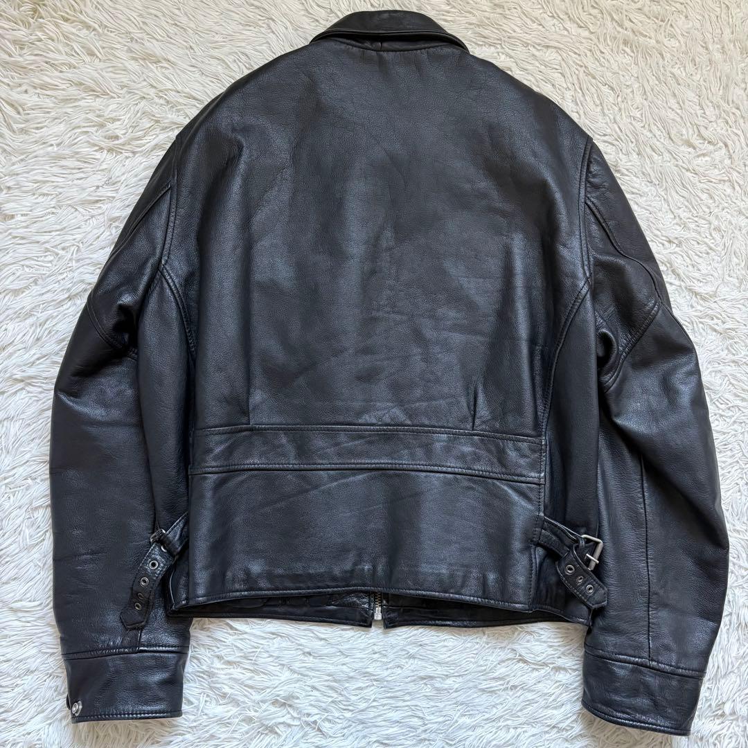 希少 XL FREEDOM レザージャケット 本革 カウレザー 牛革 黒 バイク