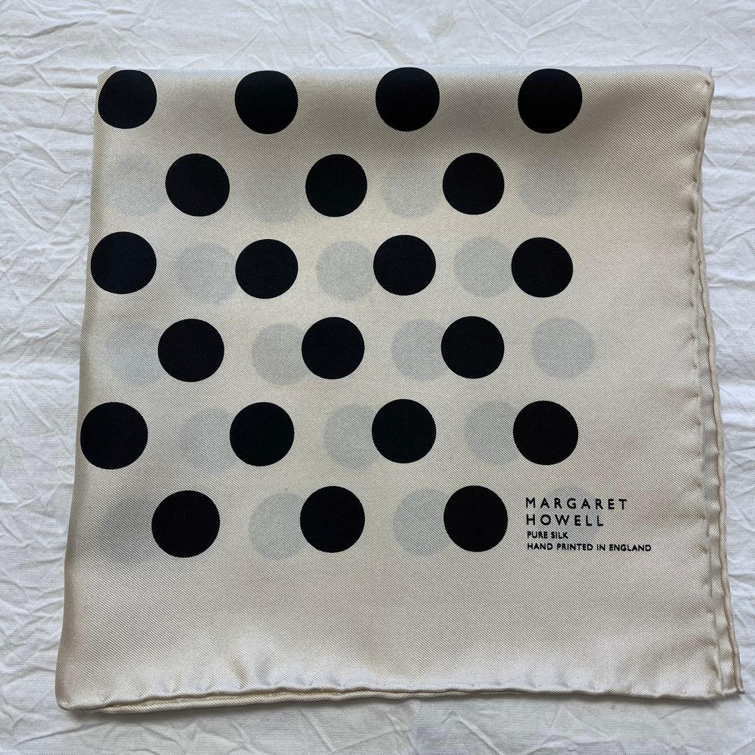 MARGARET HOWELL ポルカドット柄シルクスカーフ