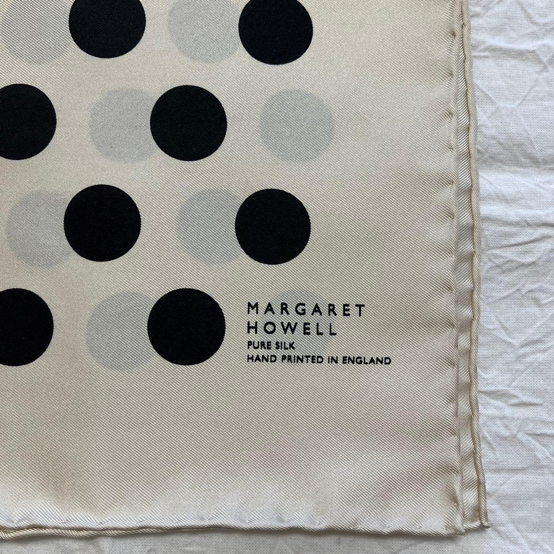 MARGARET HOWELL ポルカドット柄シルクスカーフ