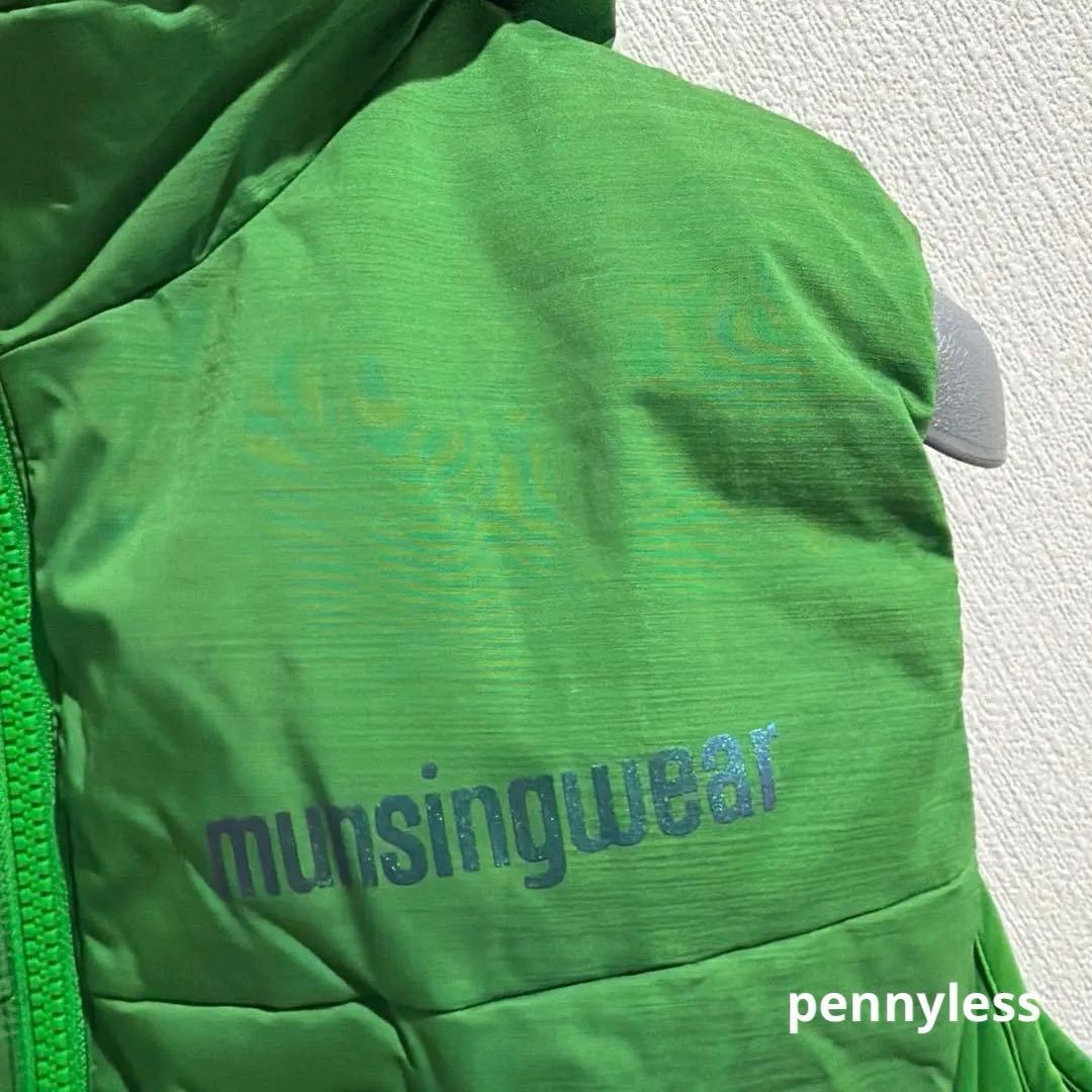 MUNSINGWEAR フード付きレディース　ダウンベスト　Lグリーン