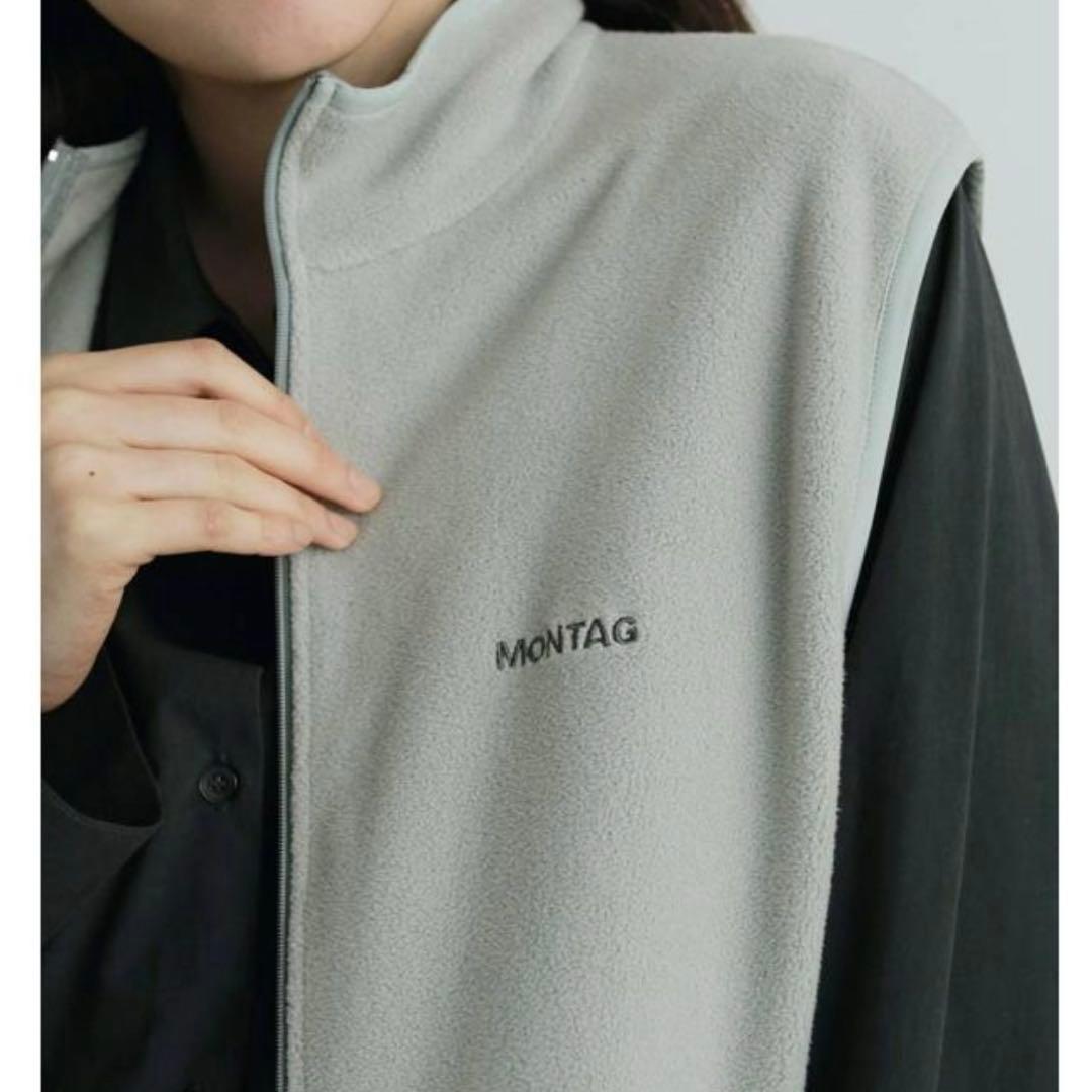 【美品】アンヌーク anuke フリースジップベスト 36 アイスブルー