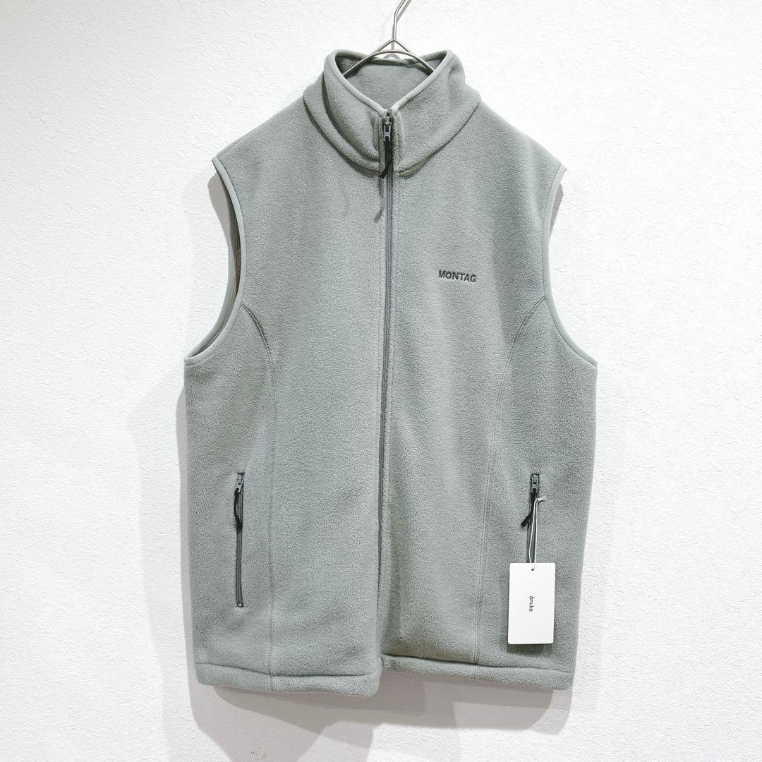 【美品】アンヌーク anuke フリースジップベスト 36 アイスブルー