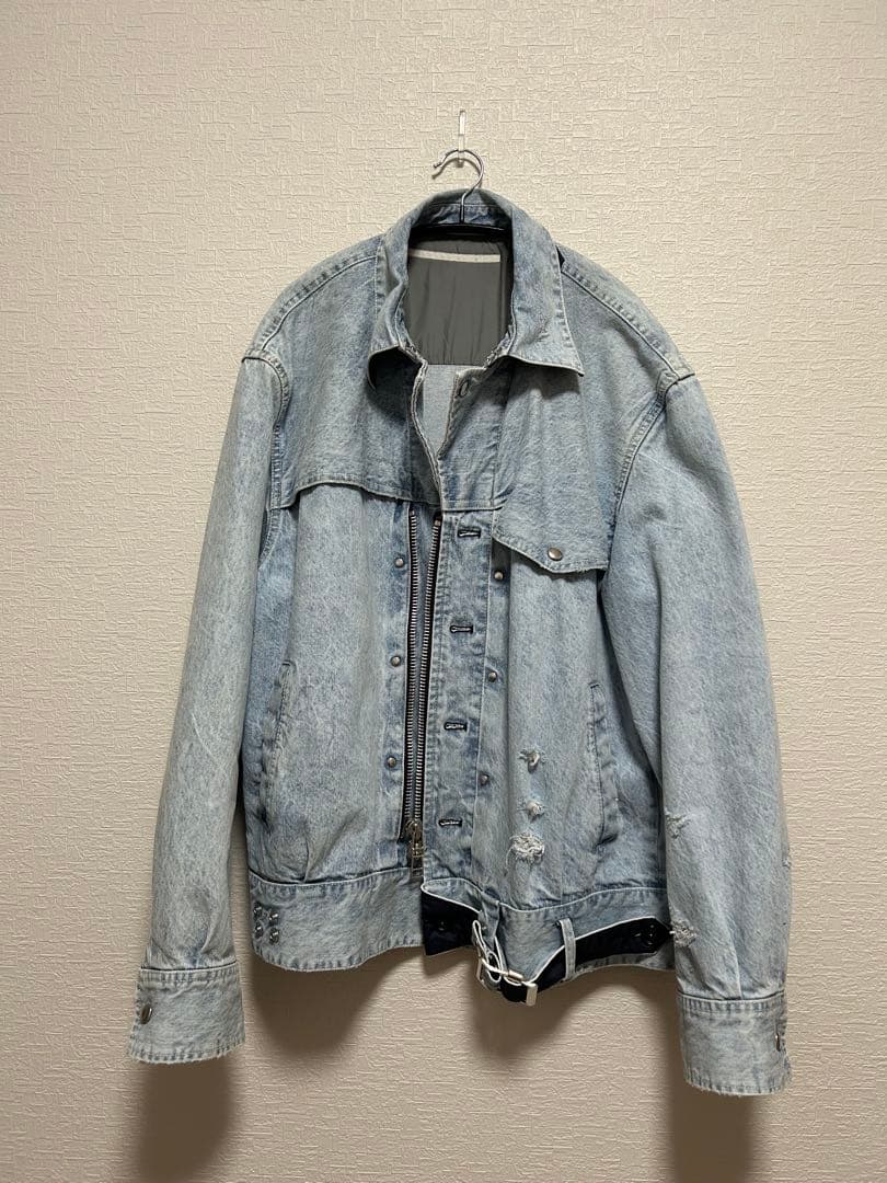ジャケット・アウター tamme. CRACKS BLEACH DENIM B.D JACKET