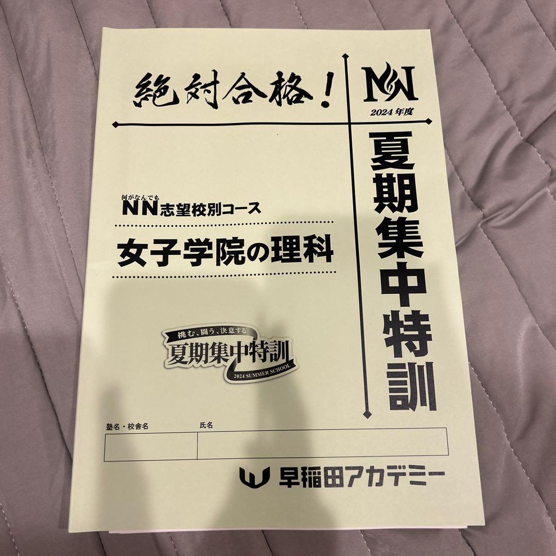 2024年 女子学院 夏期集中特訓　早稲田アカデミー