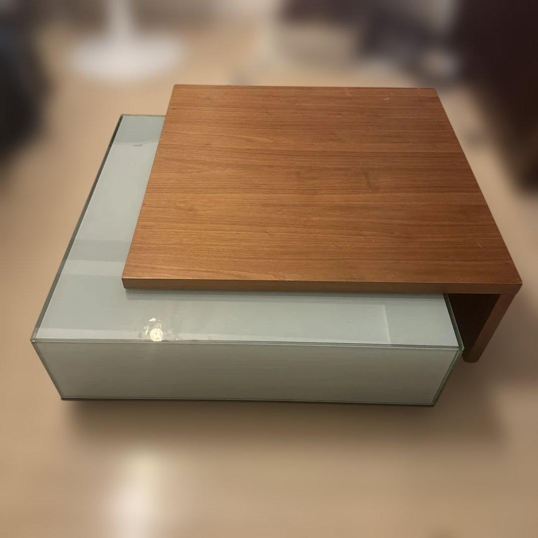 モダンガラス木製センターテーブル