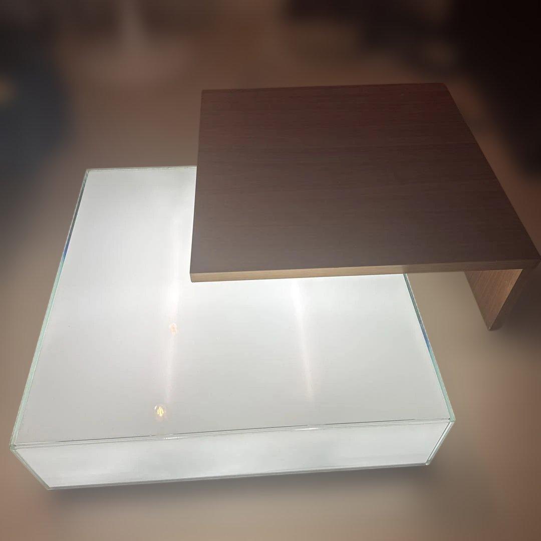 モダンガラス木製センターテーブル