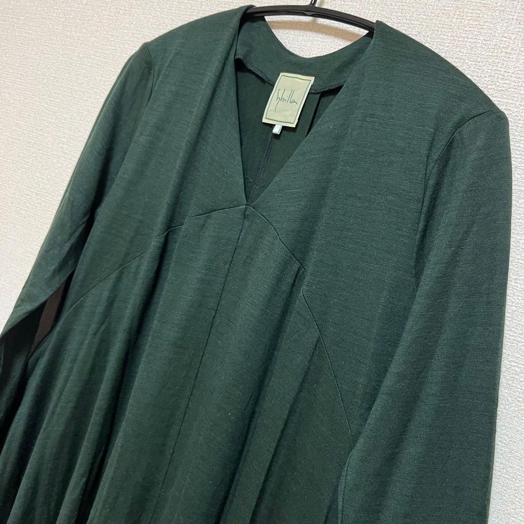 美品 Sybilla シビラ イトキン ワンピース グリーン ウール M
