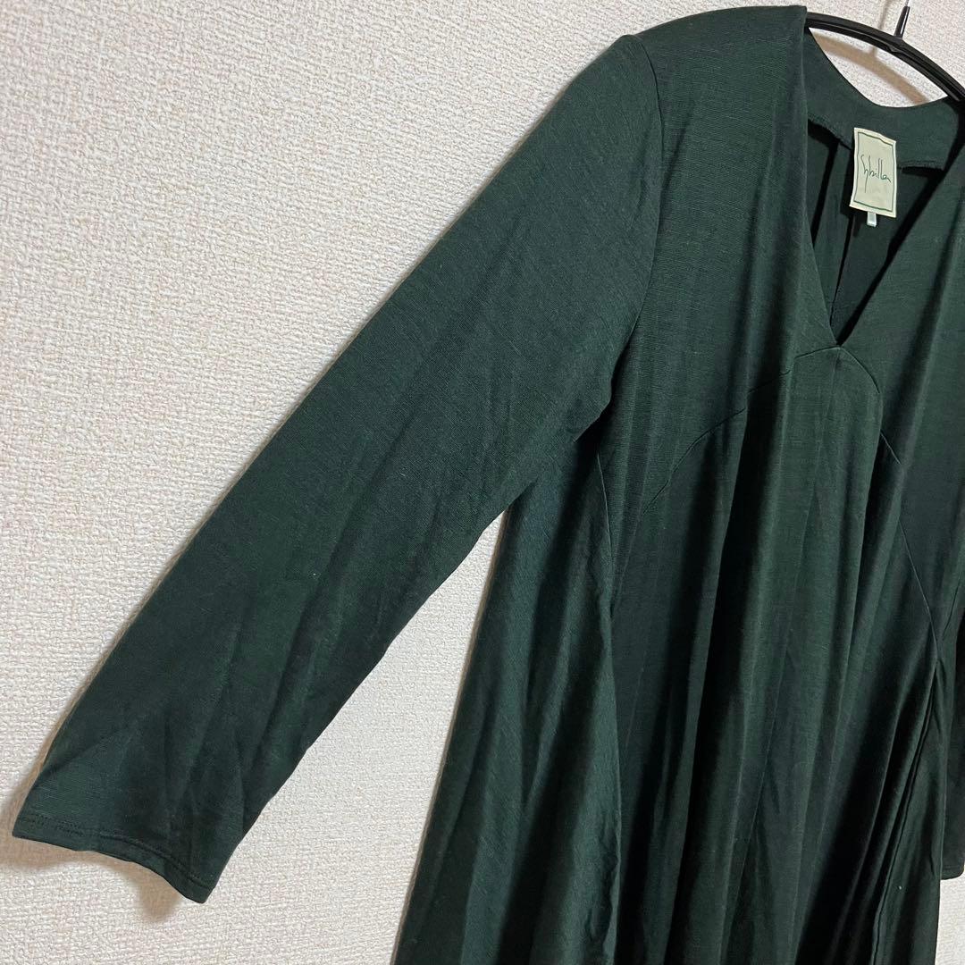 美品 Sybilla シビラ イトキン ワンピース グリーン ウール M