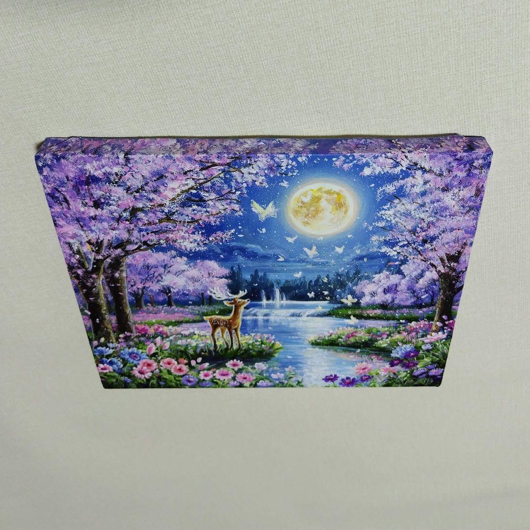い*＊様 【月夜の桜】アクリル画 F3 風景画 絵画