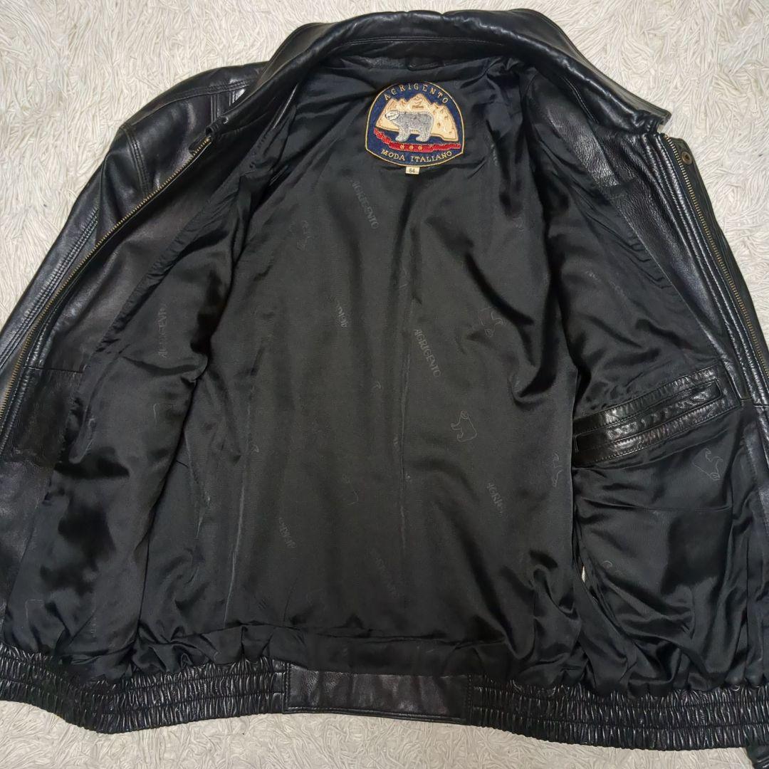AGRIGENTO レザージャケット 54 3L XXL イタリア製 ライダース