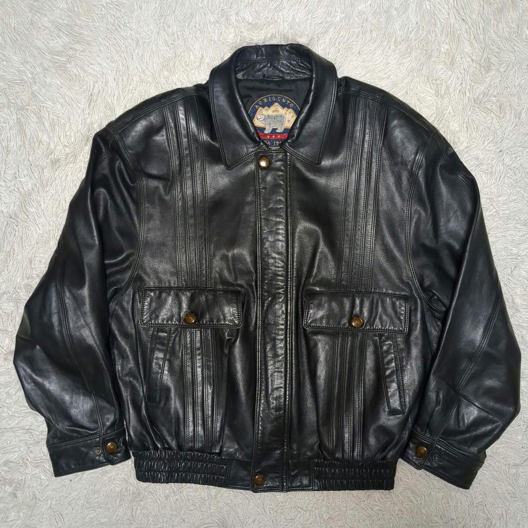 AGRIGENTO レザージャケット 54 3L XXL イタリア製 ライダース