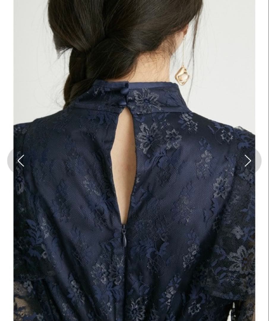 新品 LILY BROWN レースチャイナドレス ネイビー サイズ1