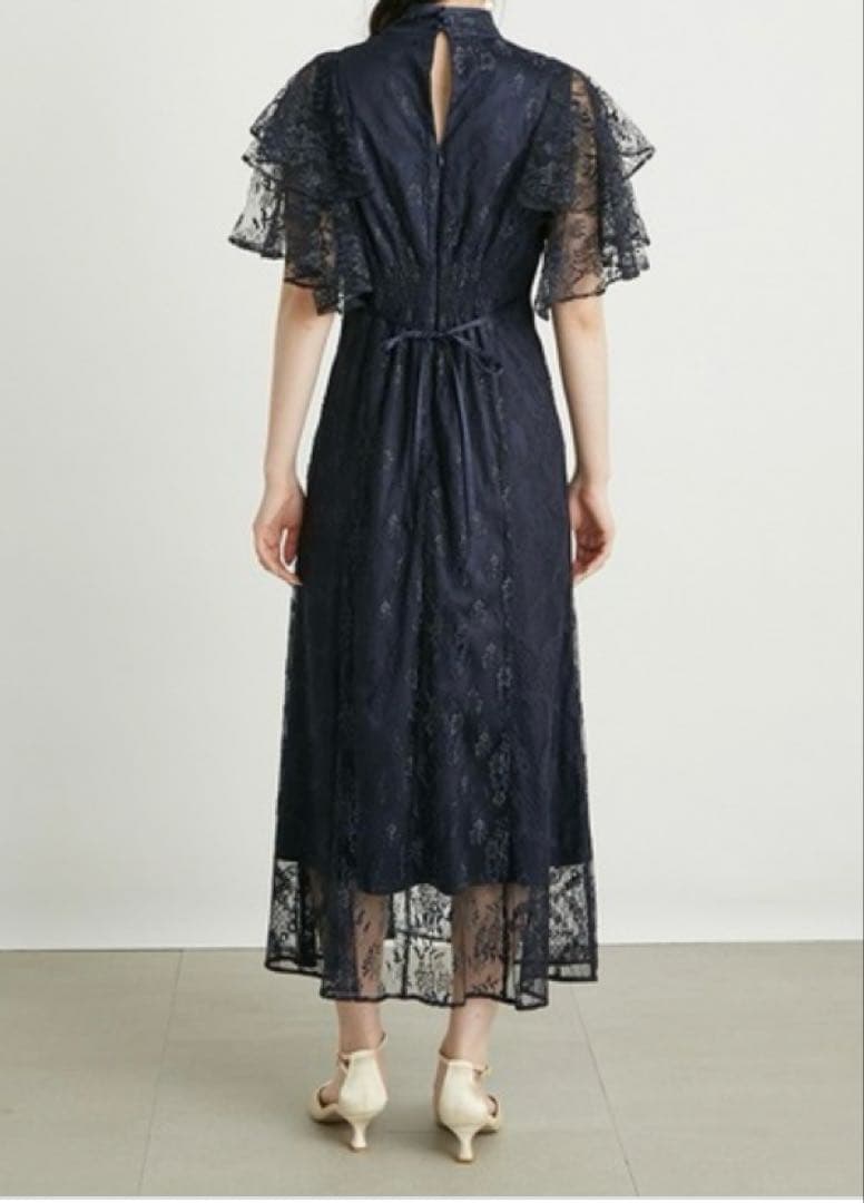 新品 LILY BROWN レースチャイナドレス ネイビー サイズ1