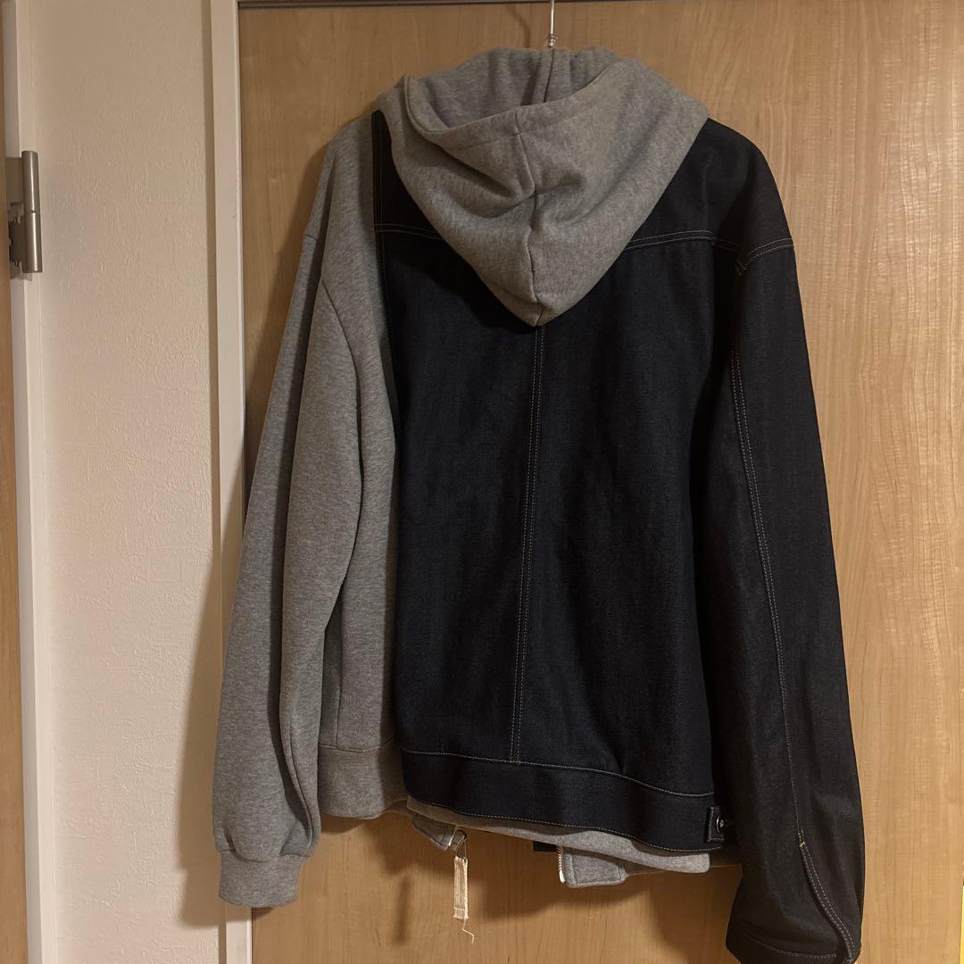 yoshiokubo フード付きドッキングデニムジャケット