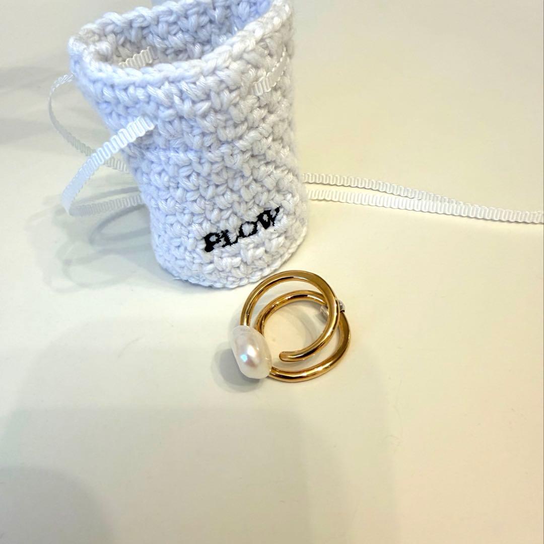 新品 PLOW Wave Ring -Peace- Gold ＆パールチャーム