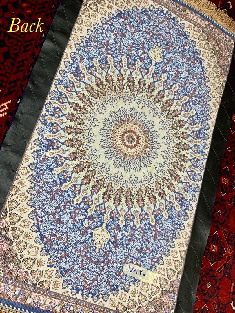 イラン、シルク銀柑敷物/サイズ:50x80cm…..mp5.