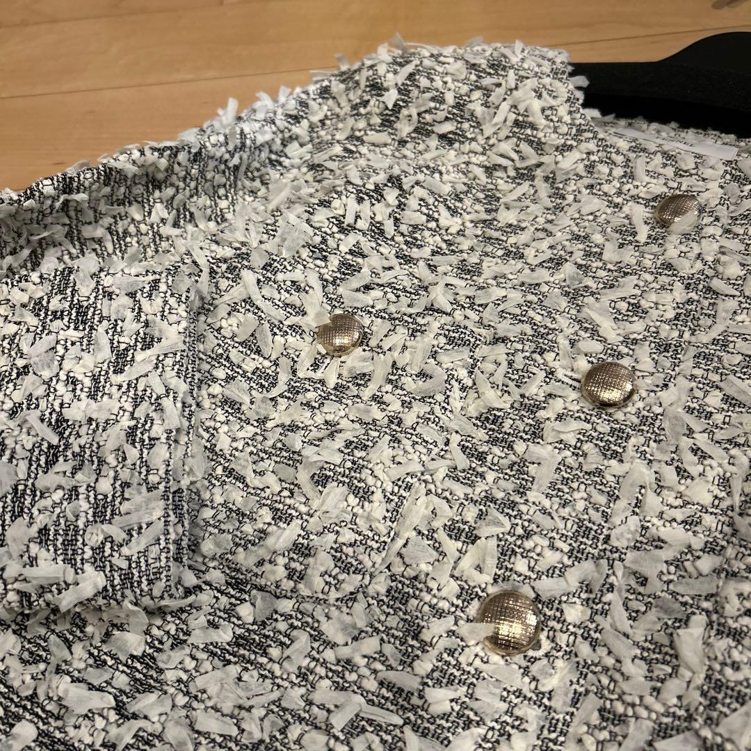 新品 ヤマダヤ FENNEL フェンネル リボンツイードノーカラージャケット
