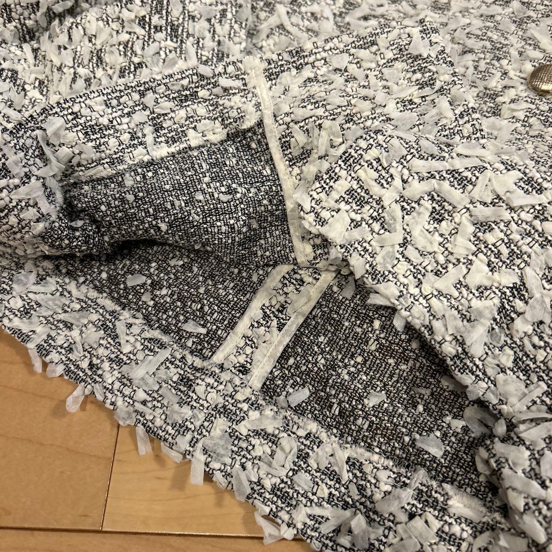 新品 ヤマダヤ FENNEL フェンネル リボンツイードノーカラージャケット