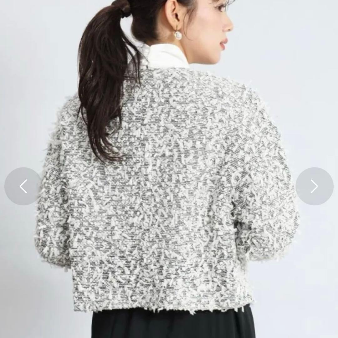 新品 ヤマダヤ FENNEL フェンネル リボンツイードノーカラージャケット