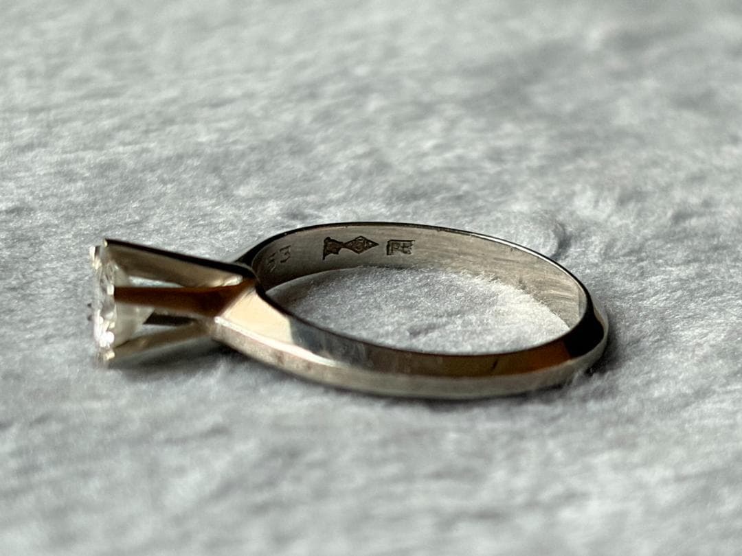 Pt850 ダイヤモンドリング 0.53ct 約13号 6g プラチナ 指輪