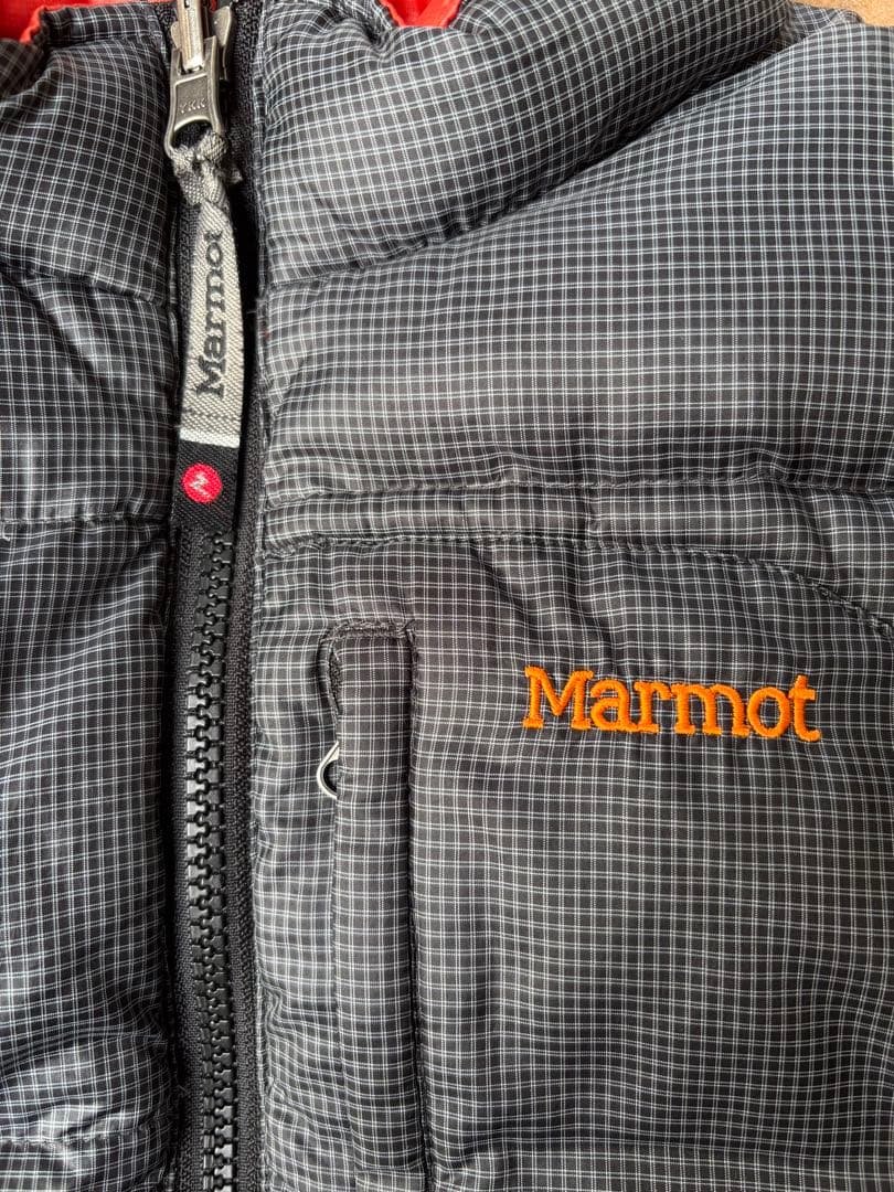 Marmot ダウンベスト 90s リバーシブル ドローコード付き チェック柄
