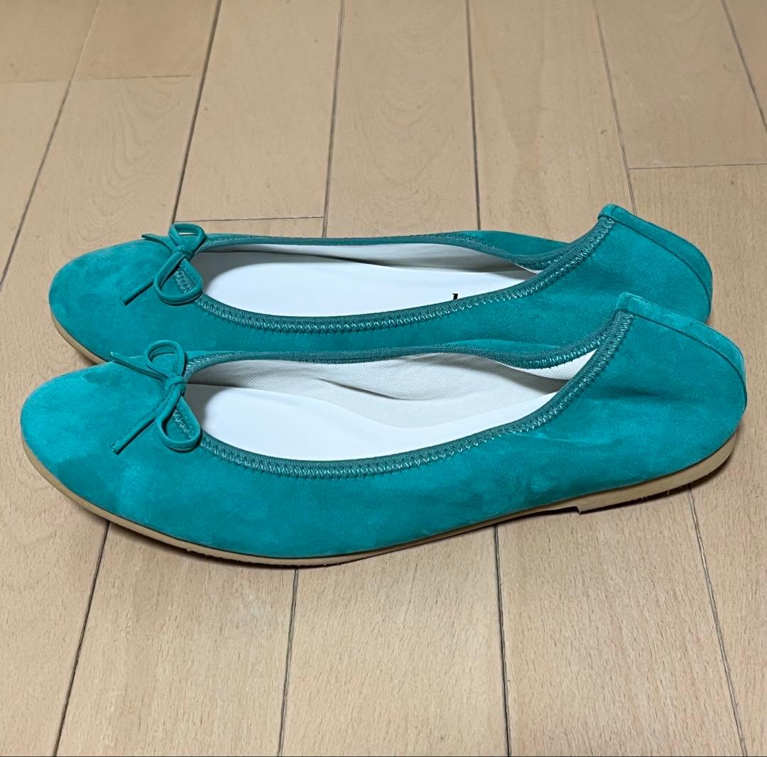 クルントウキョウ　バレエシューズ　スエードグリーン