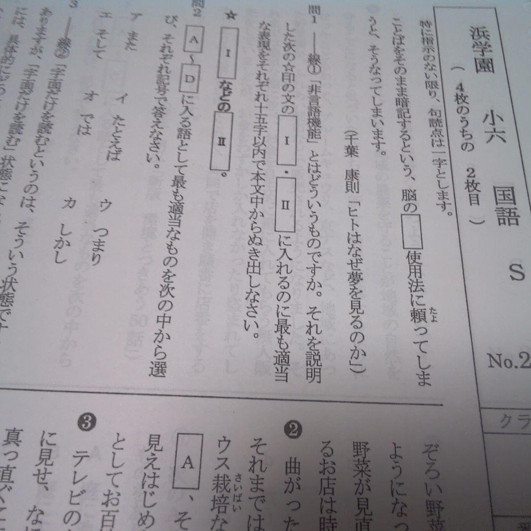 【最新版2024】浜学園小6 Sクラス 3科目 1年分 復習テスト 算国理