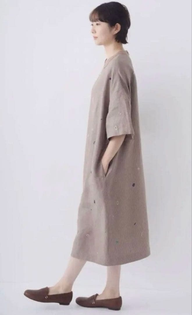 【新品未使用】ミナペルホネン sunny hole ドレス brown 38