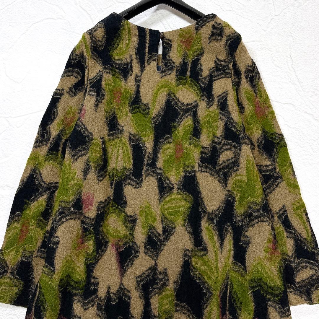 ✨美品✨パラスパレス　縮絨ウール　ジャガード　草花柄　ロングワンピース　マキシ丈