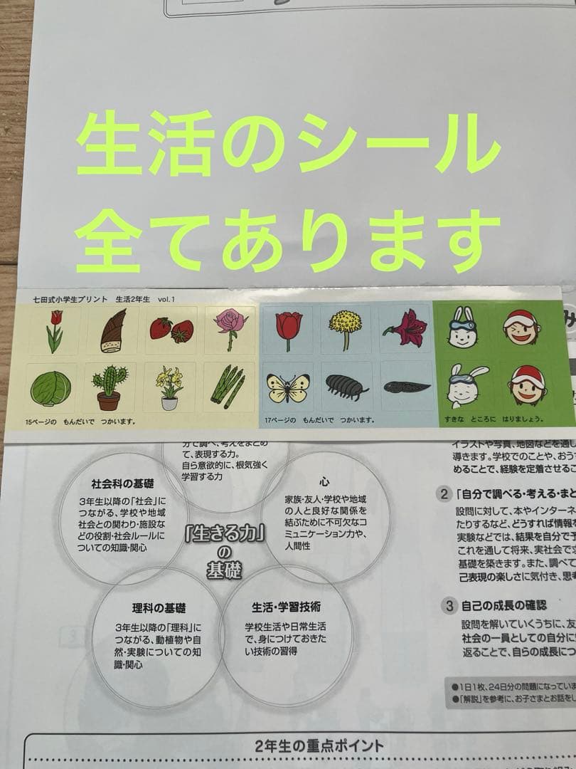 小2 未記入　フル　七田式　思考力算数　思考力国語　生活　2年生　プリント　中受