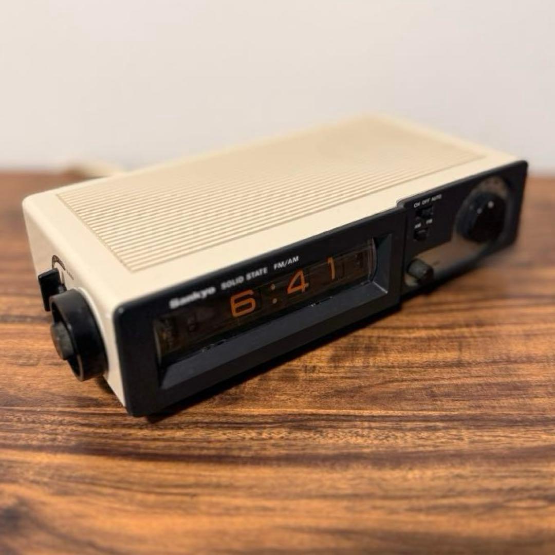 【整備済み・動作正常】三協精機 ラジオ付きドラムクロック ザックスSC707