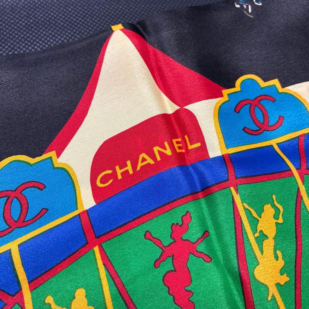 CHANELシャネル シルクスカーフ カルーセル メリーゴーランド 90cm