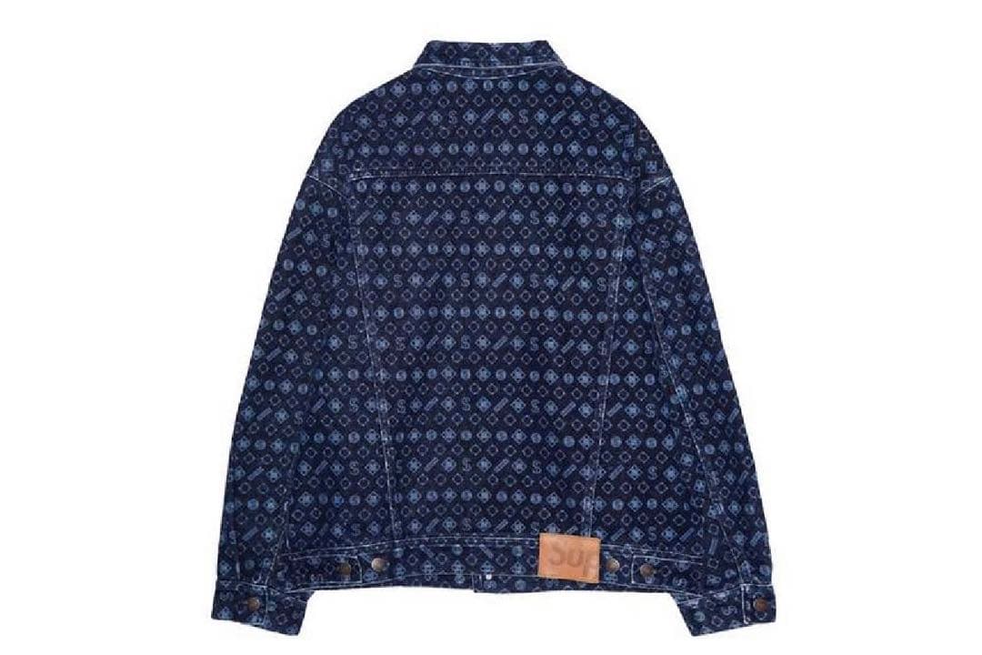 ジャケット・アウター Supreme Flocked Denim Trucker Jacket Blu