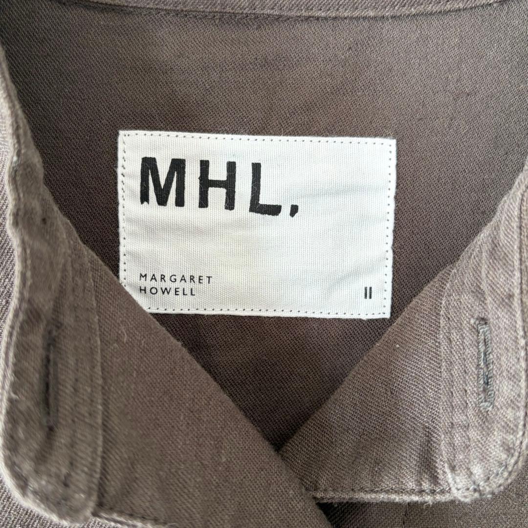 【美品】MHLエムエイチエル マーガレットハウエル コットンワンピース ブラウン
