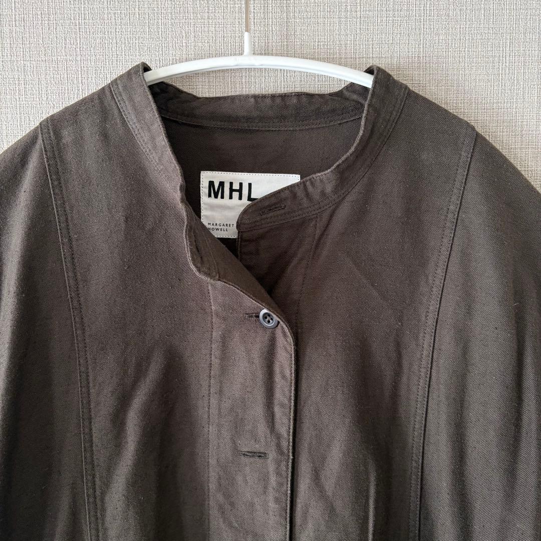 【美品】MHLエムエイチエル マーガレットハウエル コットンワンピース ブラウン