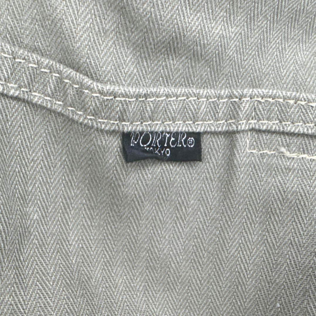 美品✨廃盤✨PORTER ヘリンボーン キャンバス トートバッグ 大容量 カーキ