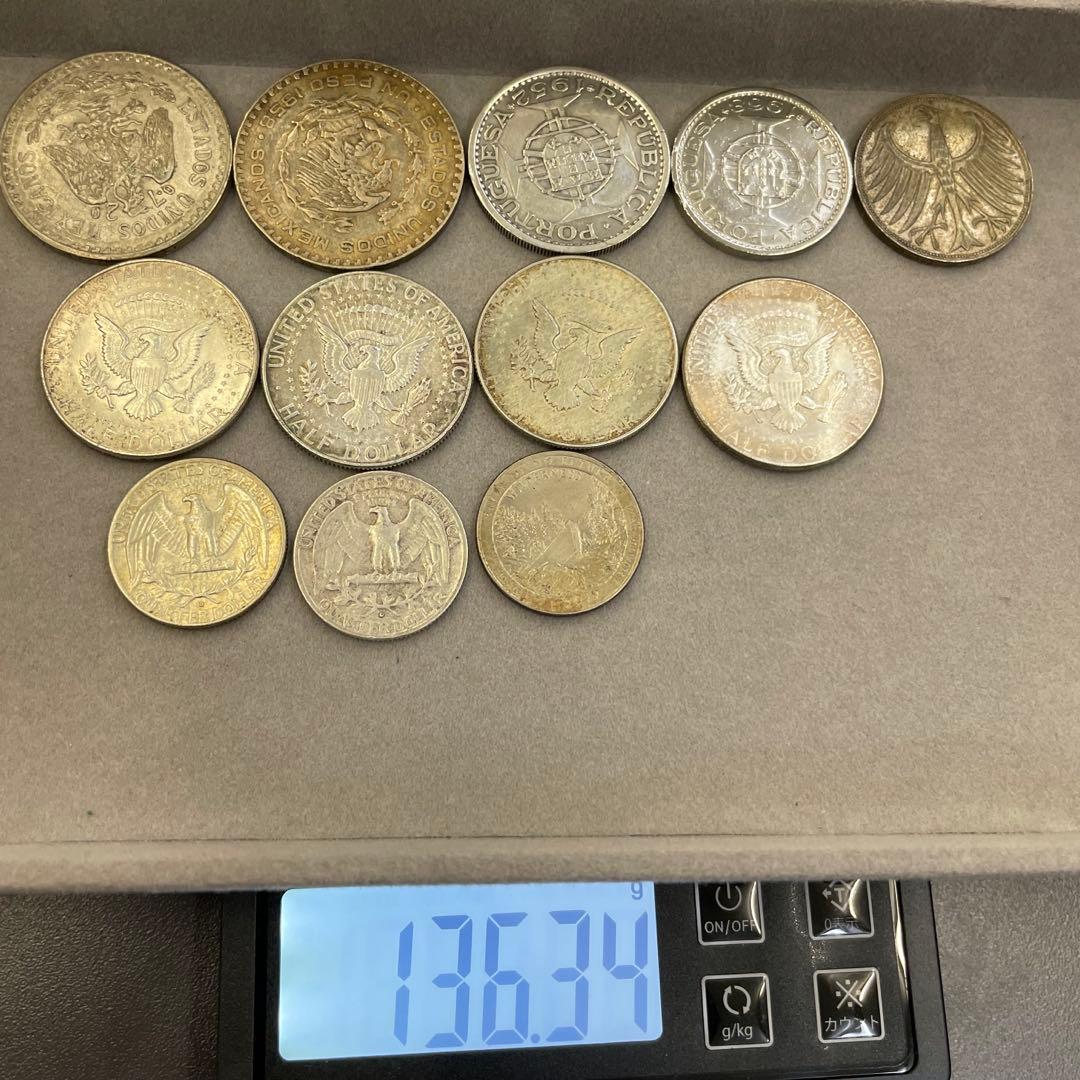 ケネディ銀貨等含む銀貨まとめ約136ｇ 12枚セット