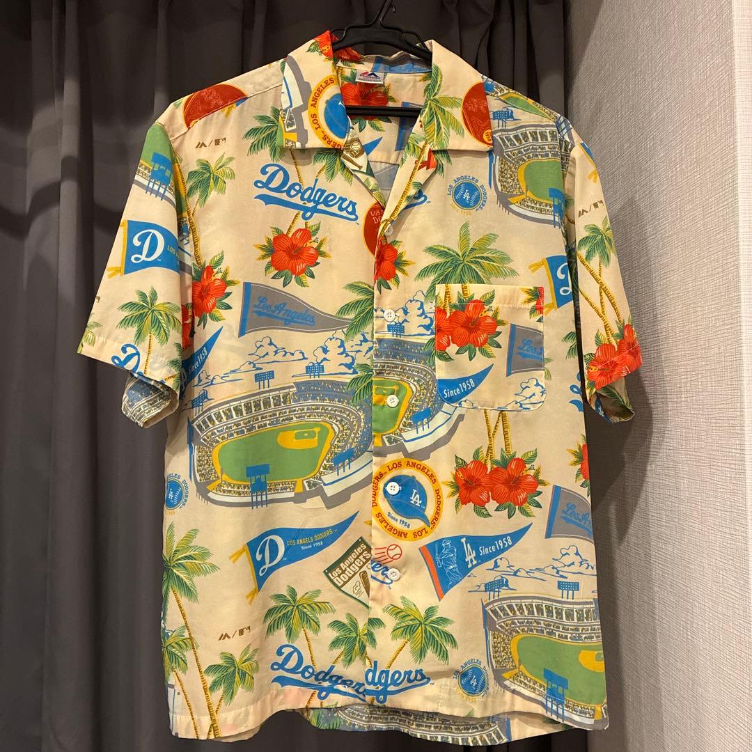 Dodgers ハワイアンシャツ マジェスティック S