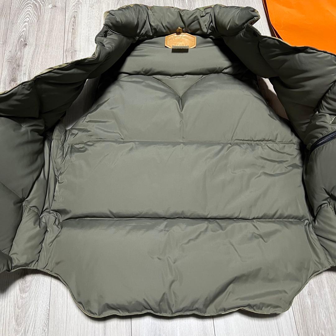 L XL ロッキーマウンテン×ビームス ダウンベスト 牛革 迷彩 日本製 カモ