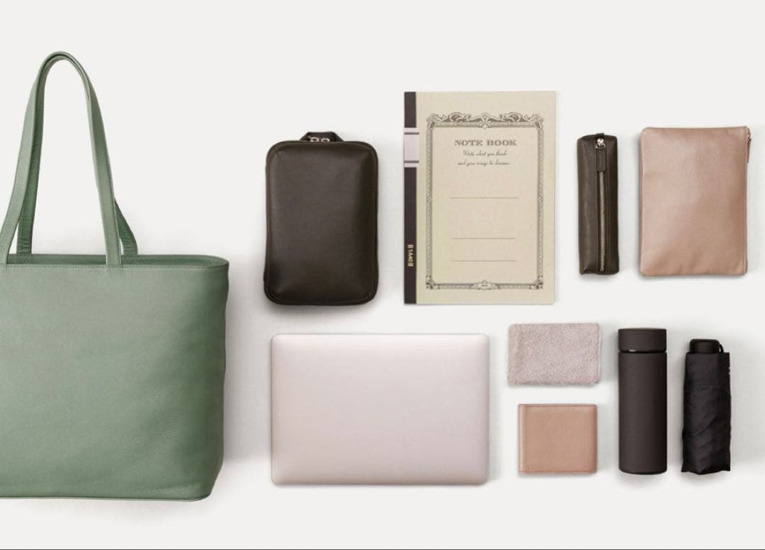 ✨美品✨ビジネスレザーファクトリー トートバック　ブラックオリーブ