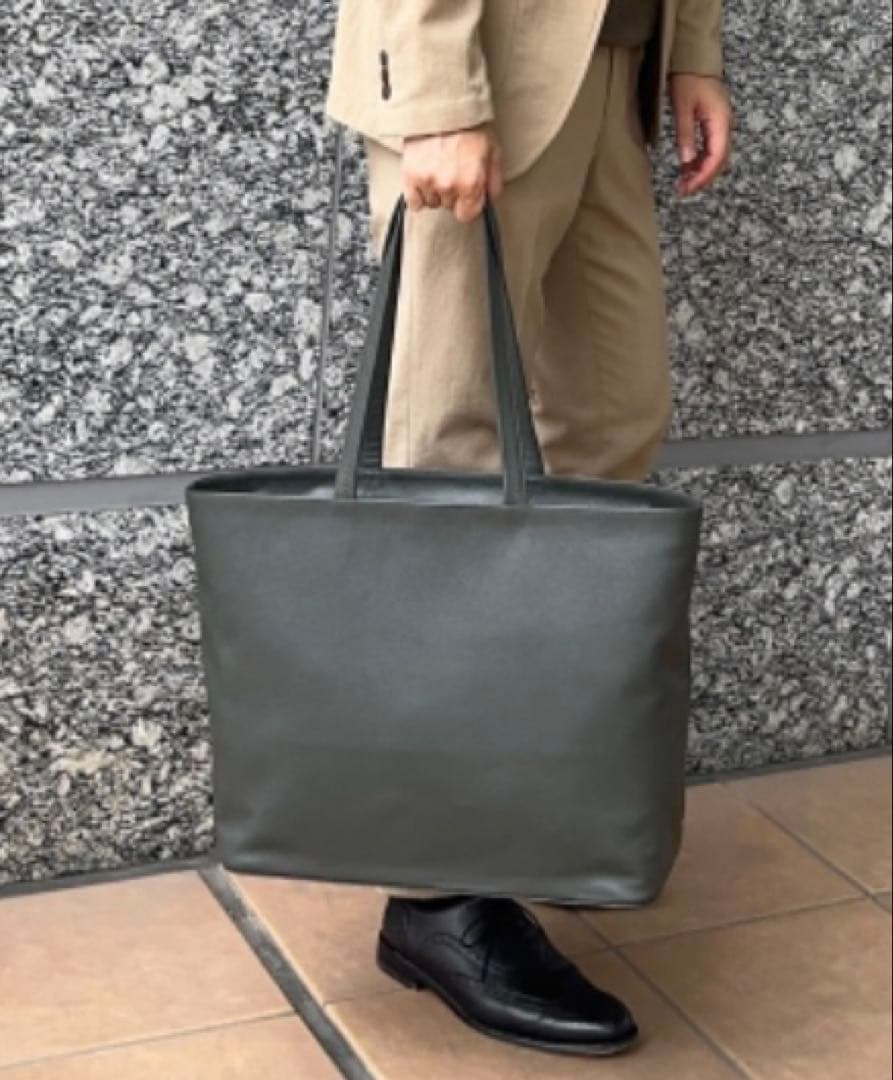 ✨美品✨ビジネスレザーファクトリー トートバック　ブラックオリーブ