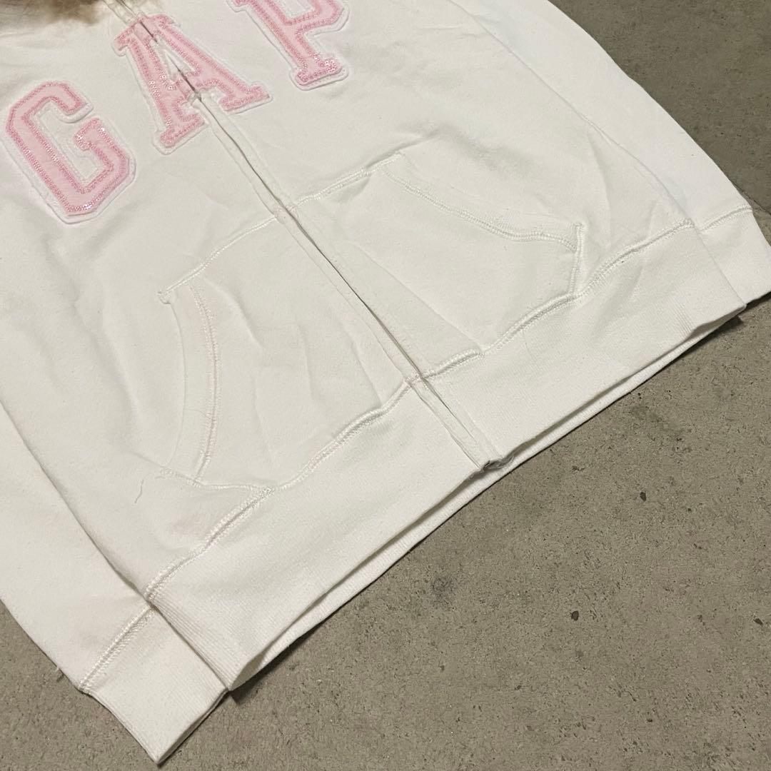 00s archive GAP fur zip hoodie Y2K ラメ 白