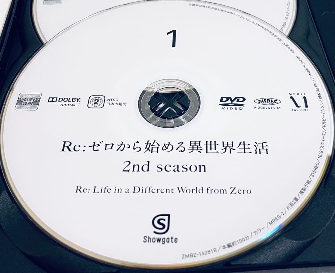 Re:ゼロから始める異世界生活　2nd season 【全8巻】　DVD